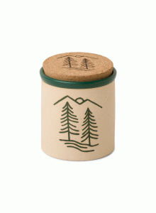 Керамична свещ Cypress and Fir - Тъмно зелена дюна с рисунка на дърво